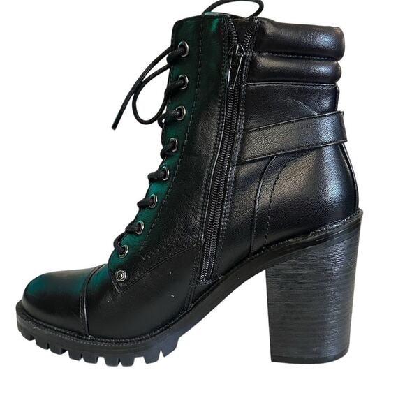 GBG Guess Women's Jayden Black Combat Boots Size 8.5 Ankle Chunky Heel - Picture 6 of 10